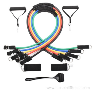 11 Pieces Set Sleeve Workout Resistance Tube Bands
